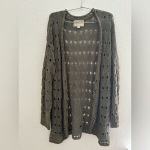 Debbie Morgan Forest Green Knit Cardigan size L